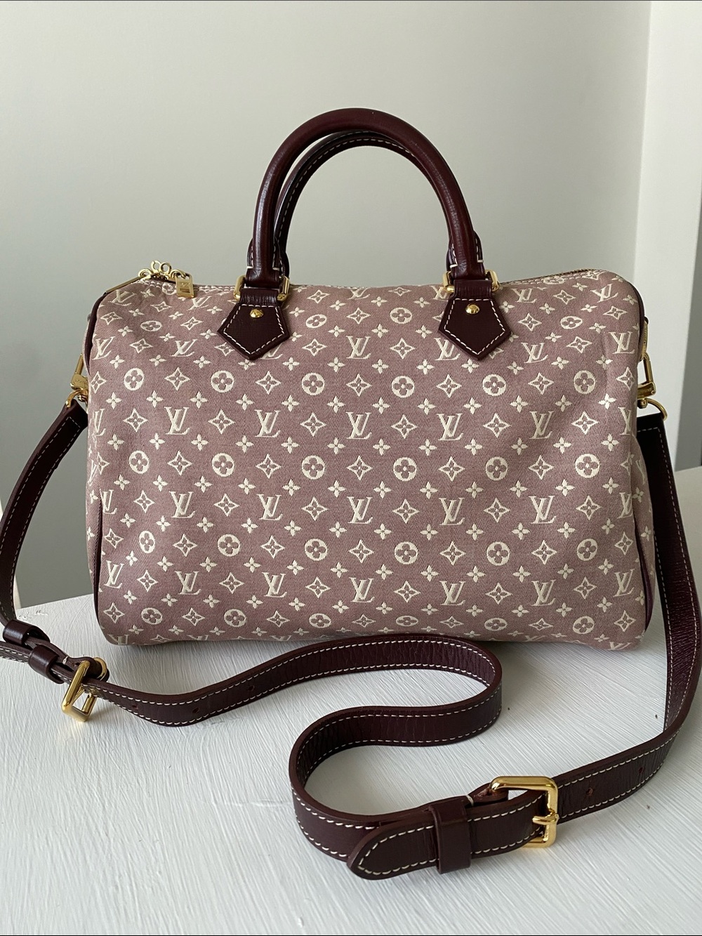 Louis Vuitton Burgundy Idylle Sepia Speedy Bandolier 30 Monogram Bag with COA - Picture 3 of 17